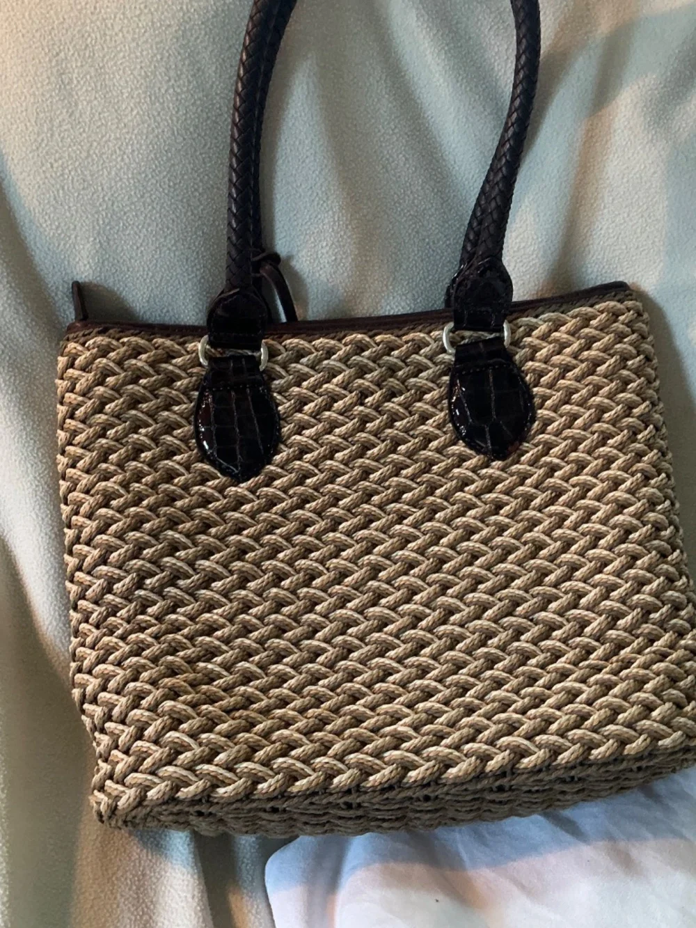 Brighton woven straw natural shoulder hand bag